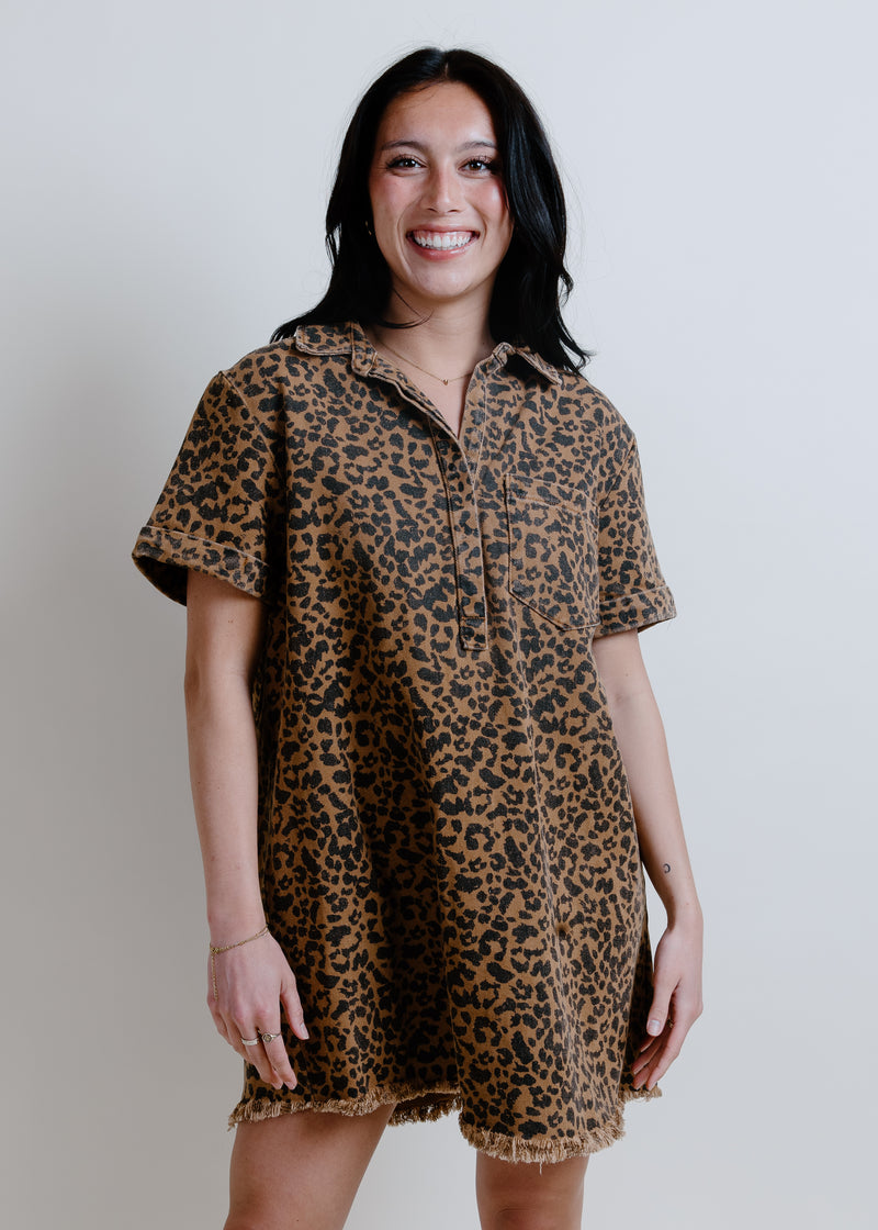 Ronnie Leopard Mini Dress
