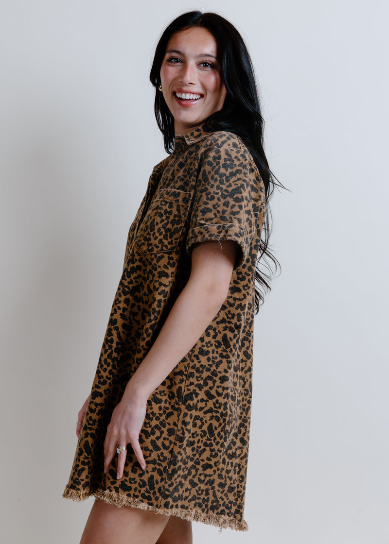 Ronnie Leopard Mini Dress