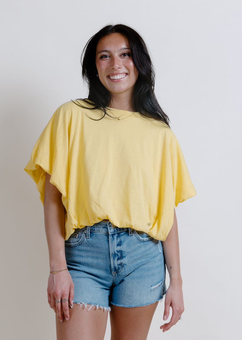 Sunshine Bubble Hem Top - Yellow