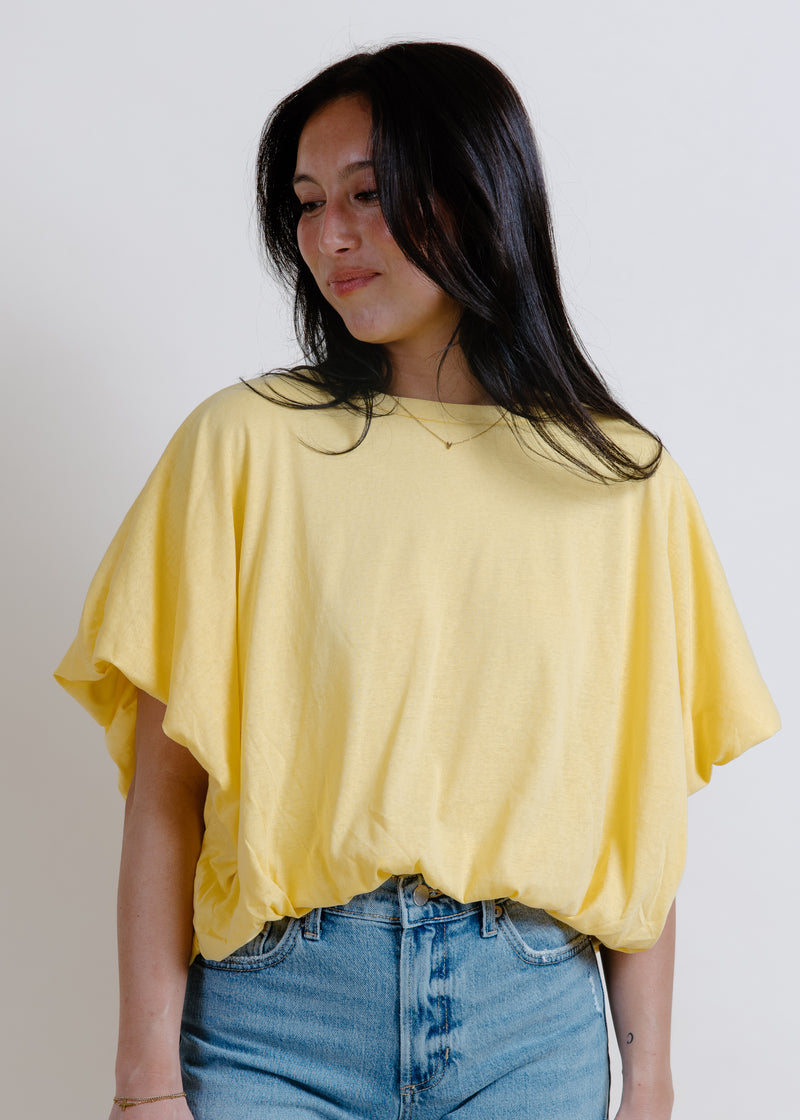 Sunshine Bubble Hem Top - Yellow