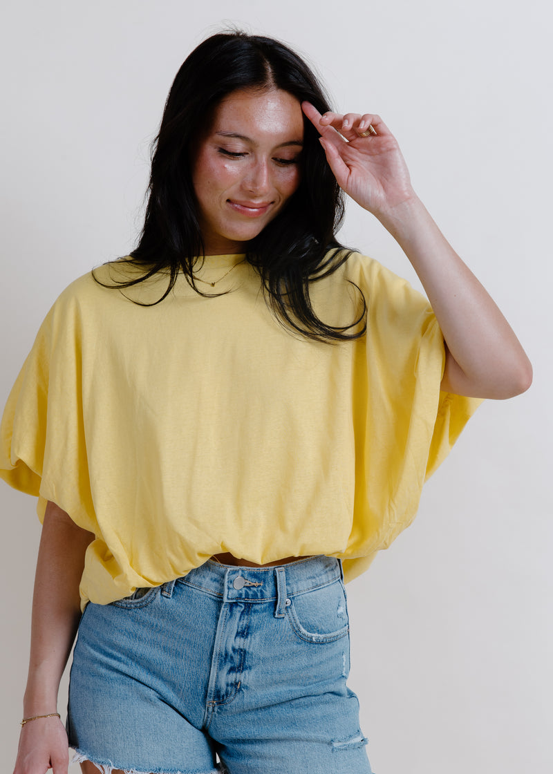 Sunshine Bubble Hem Top - Yellow