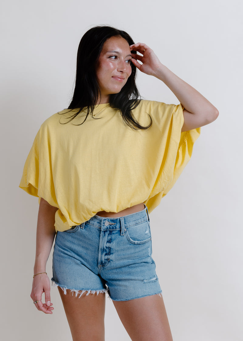 Sunshine Bubble Hem Top - Yellow
