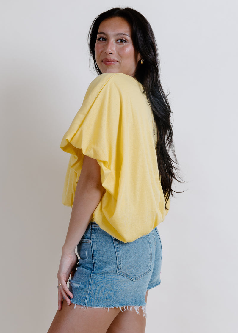 Sunshine Bubble Hem Top - Yellow