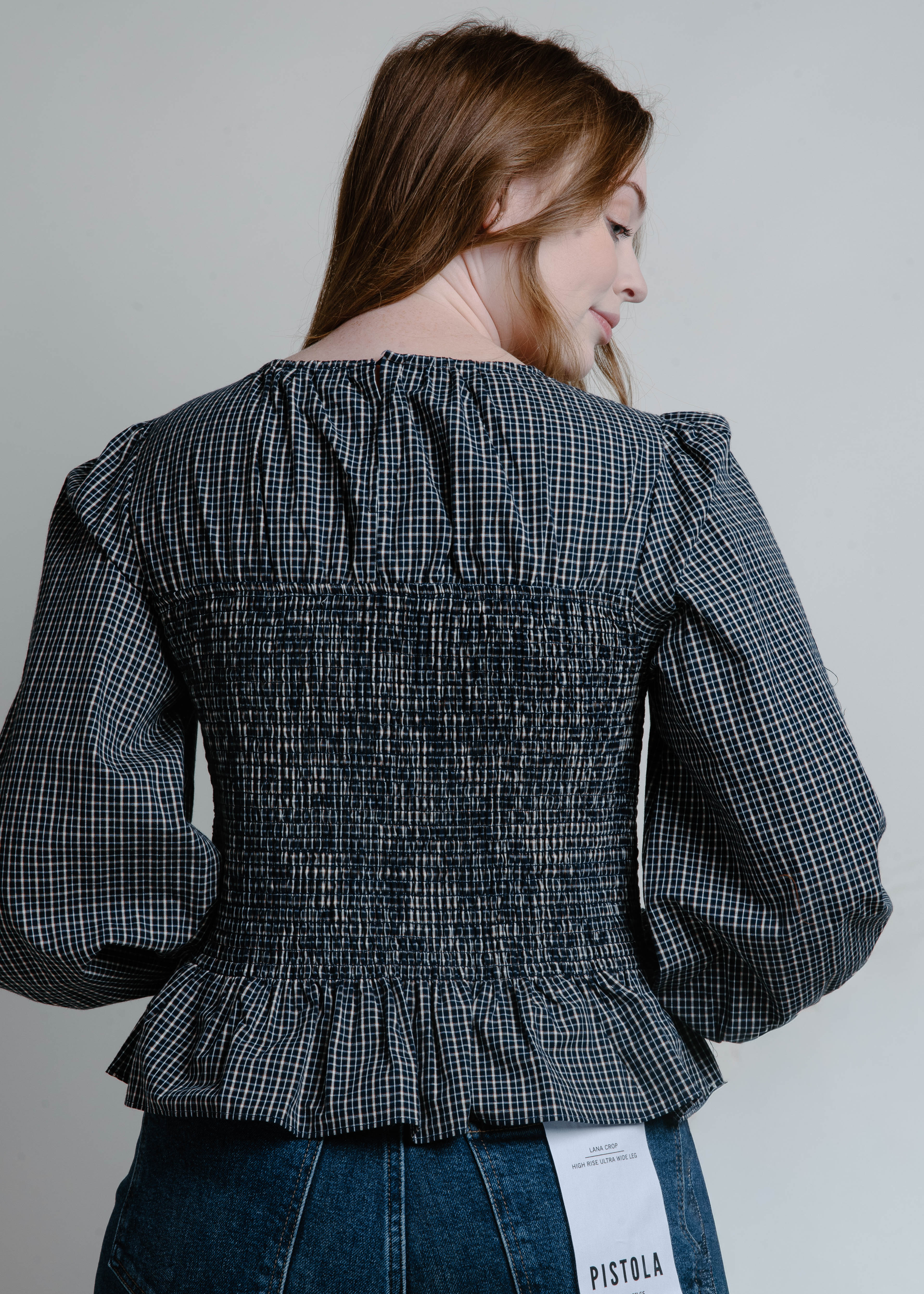 Tamara Smocked Blouse - Navy