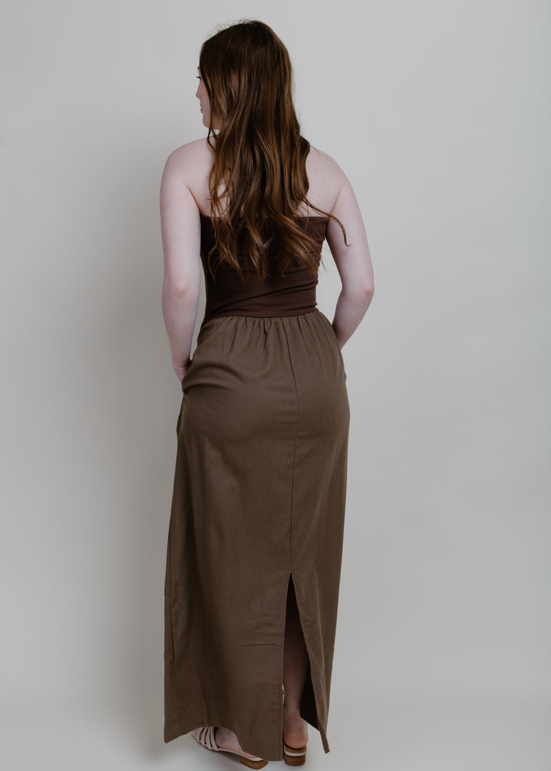 Teddi Strapless Dress - Chocolate