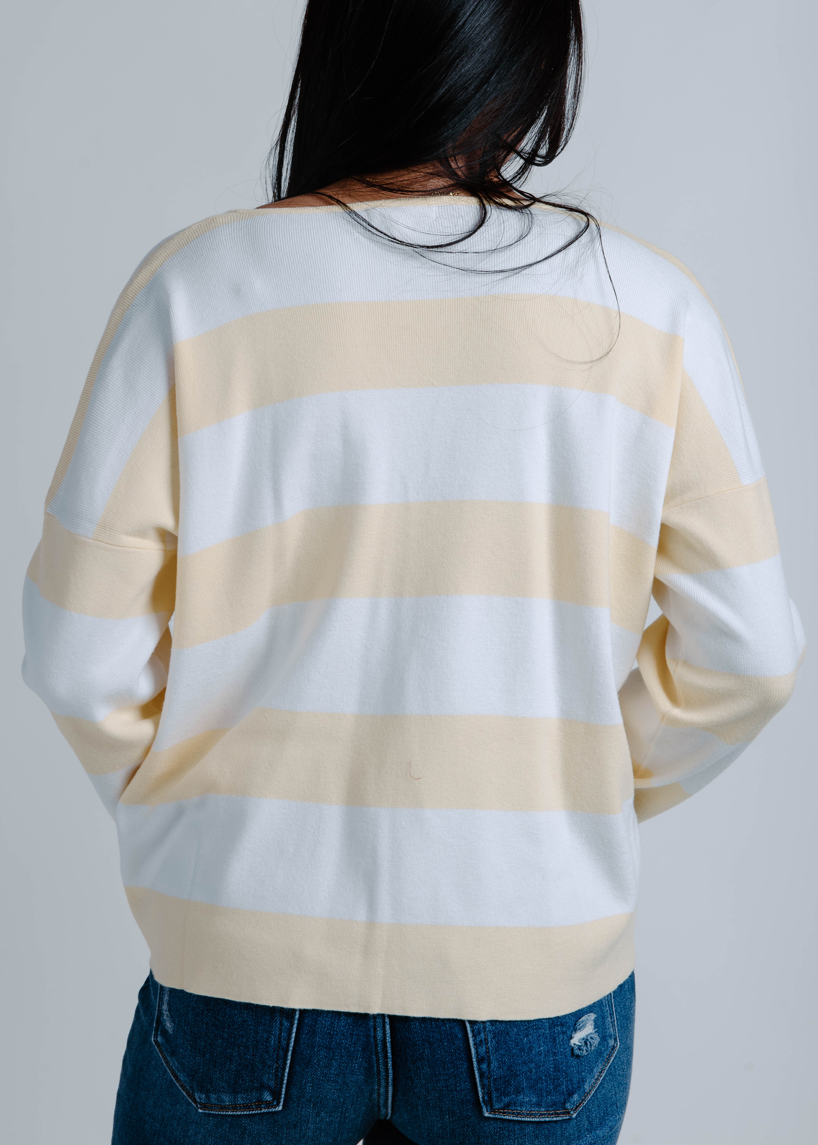 The Cincy Striped Sweater - Lemon
