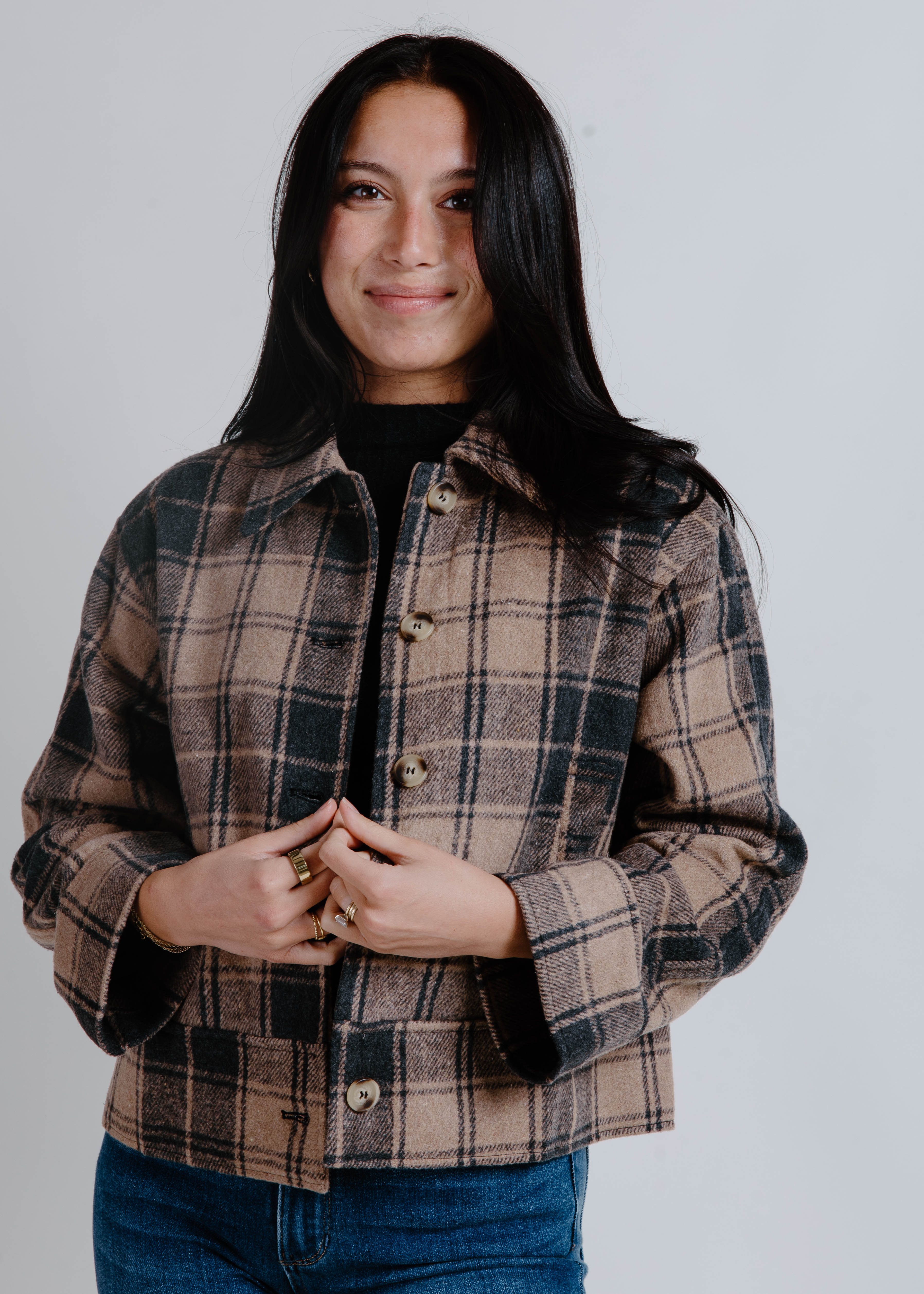 The Courtland Plaid Jacket - Mocha
