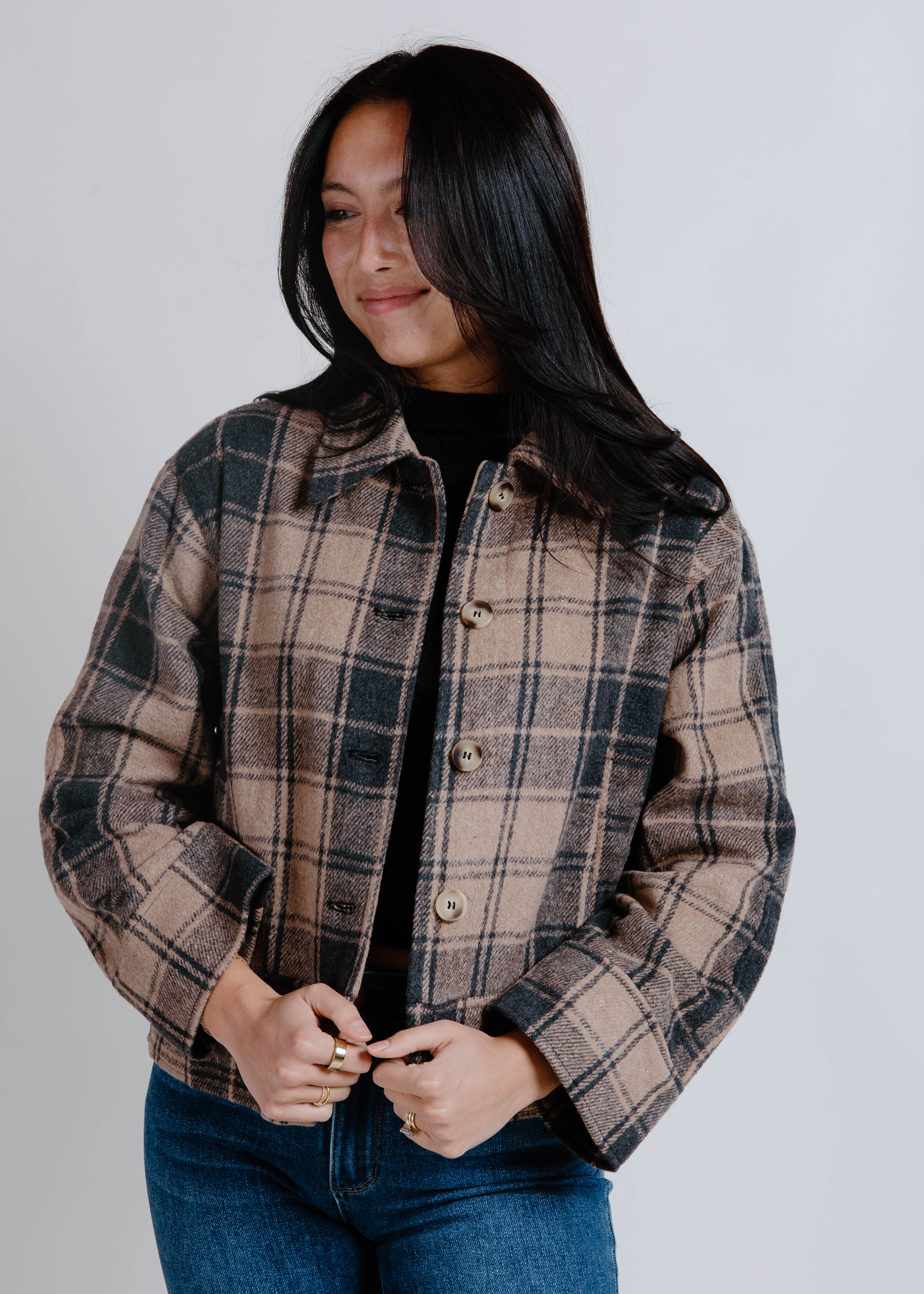 The Courtland Plaid Jacket - Mocha
