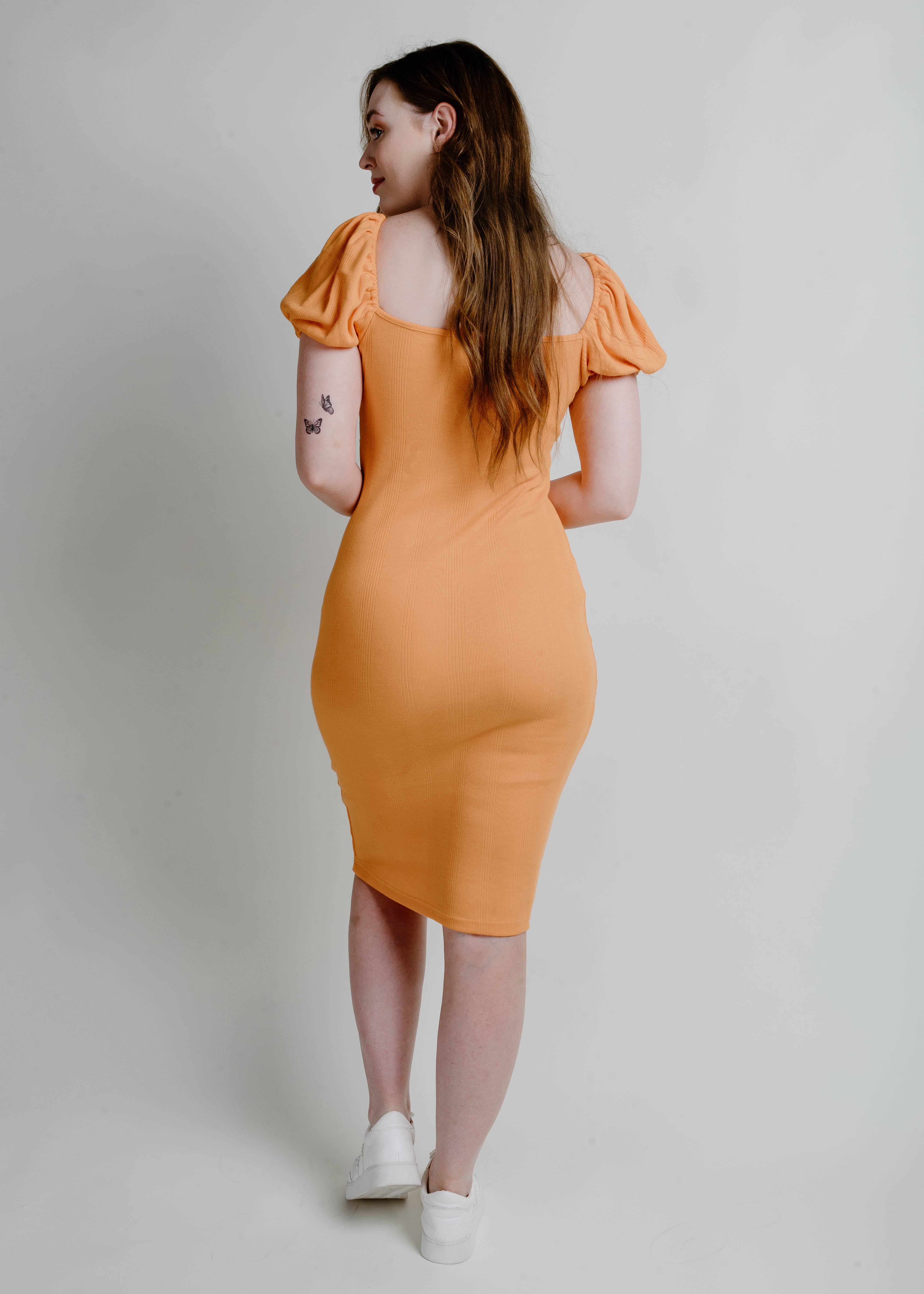 The Dorothy Midi Dress - Orange
