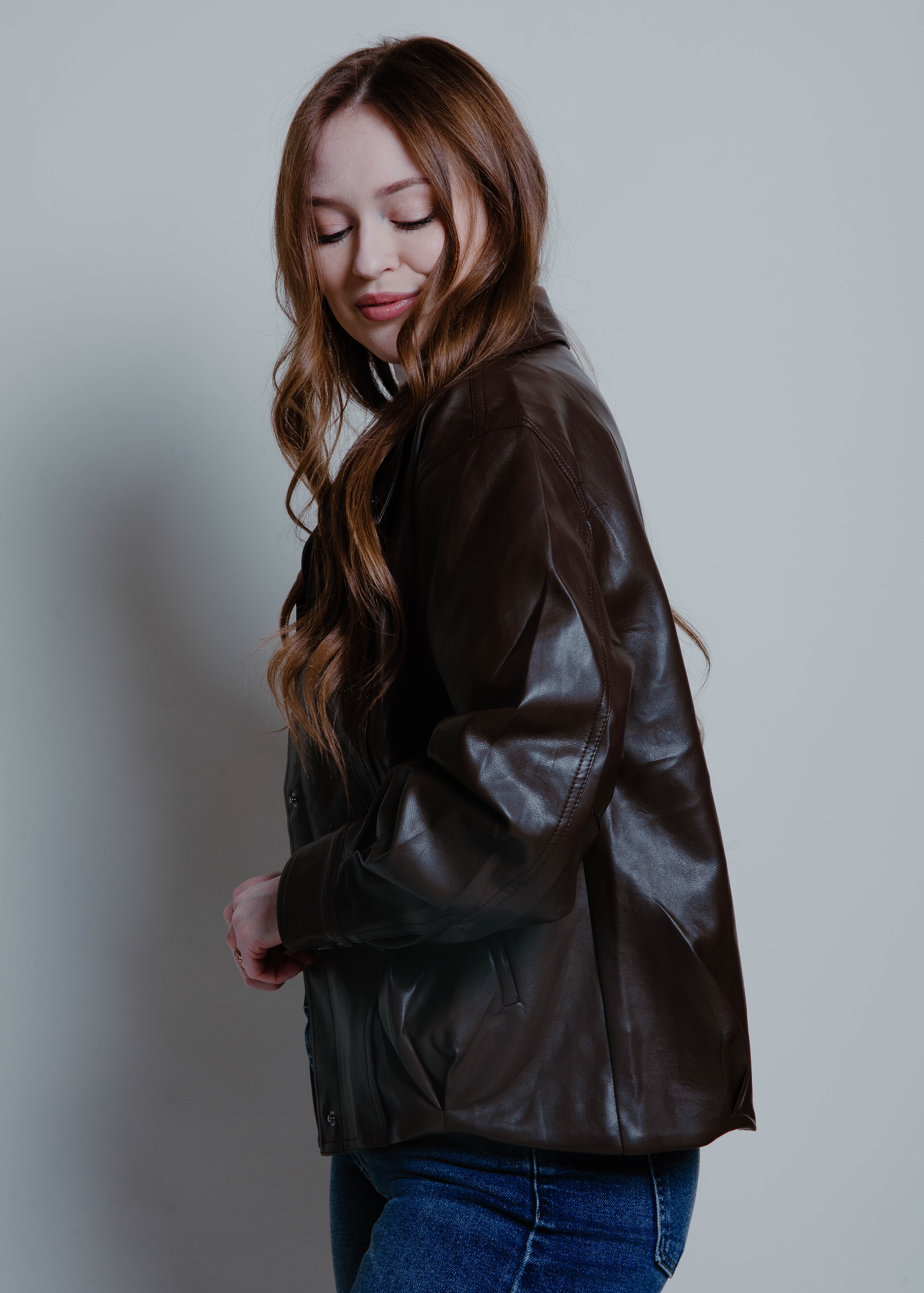 The East Side Leather Bomber Jacket - Brown