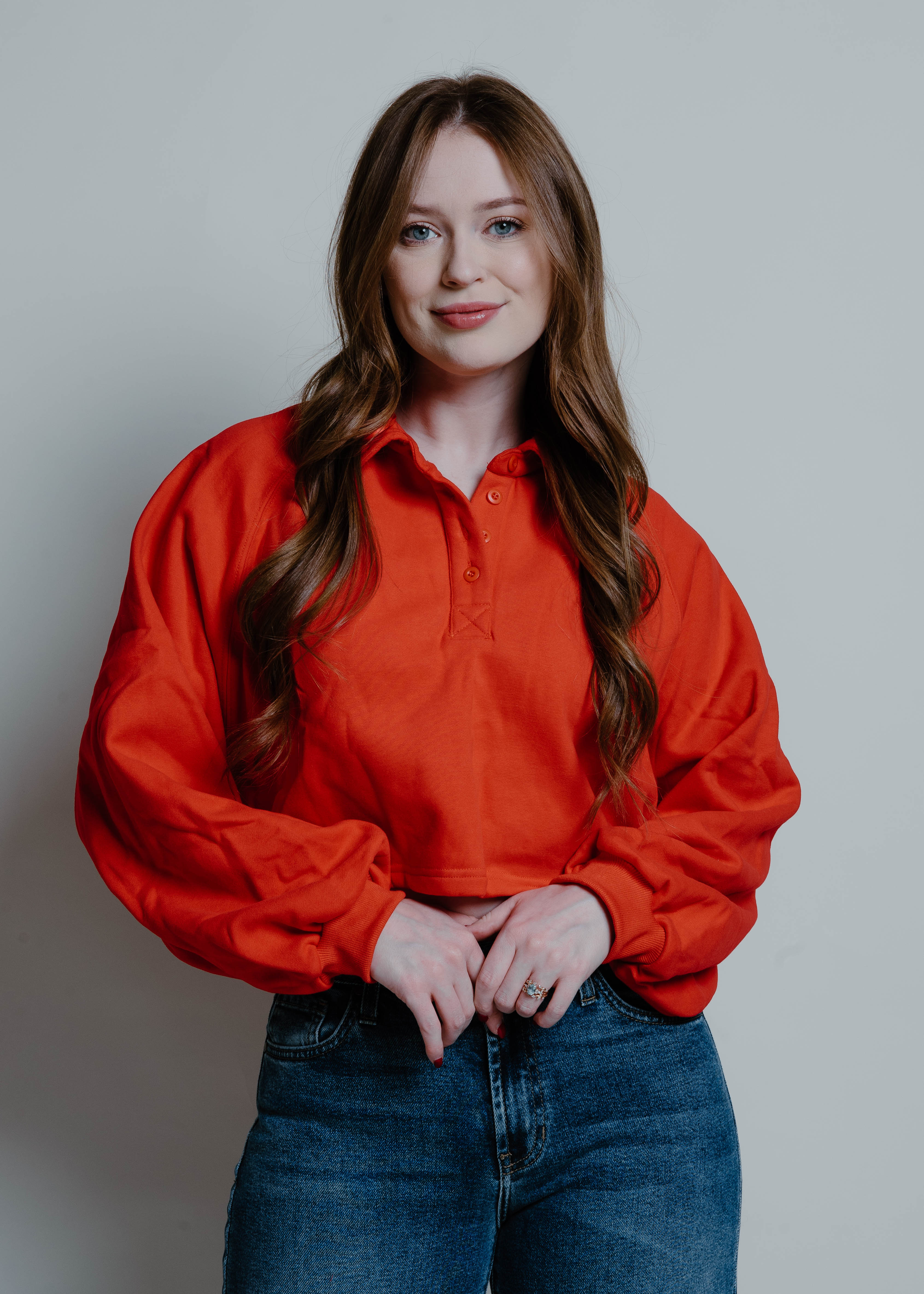 The Remi Cropped Pullover - Red