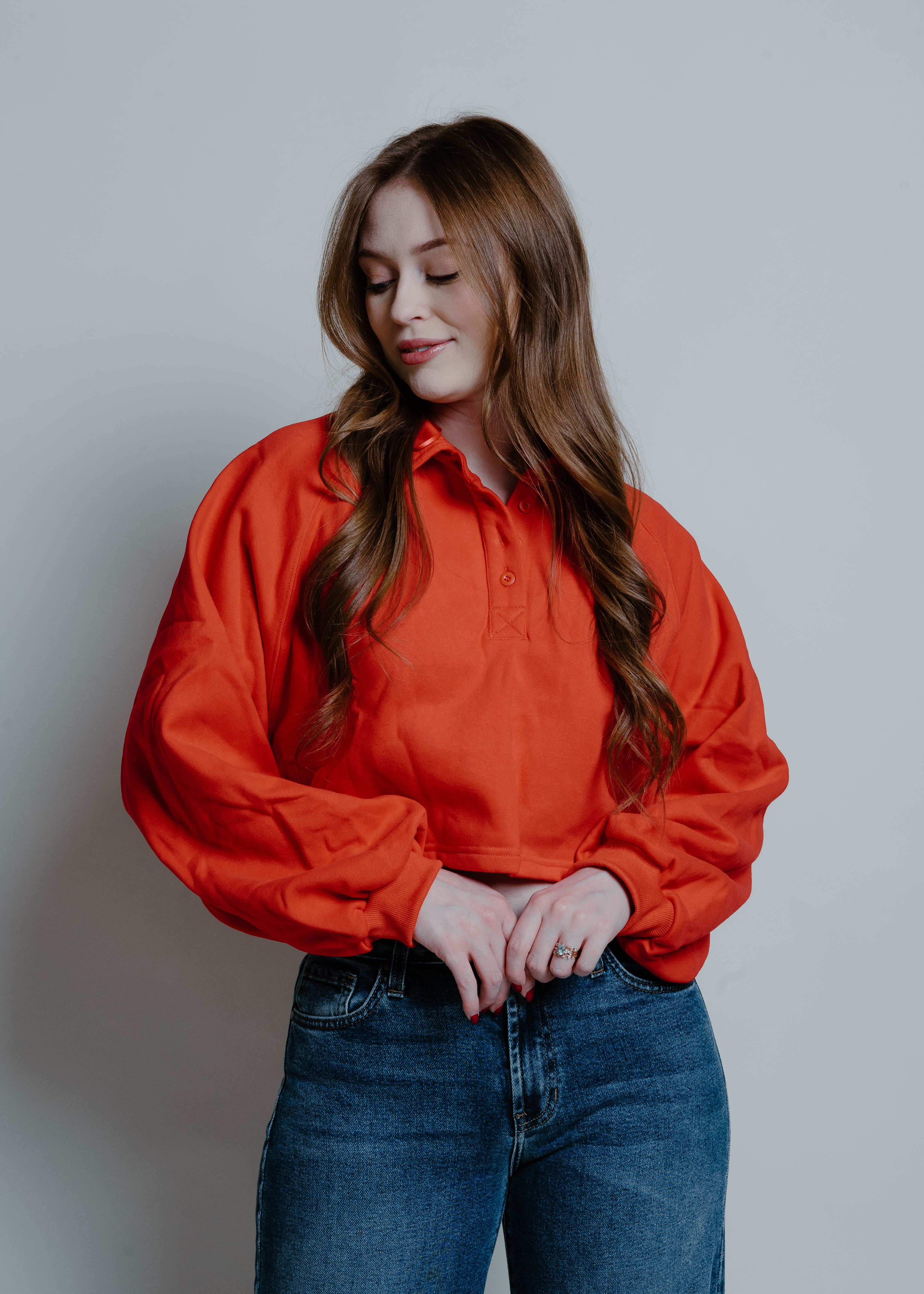 The Remi Cropped Pullover - Red