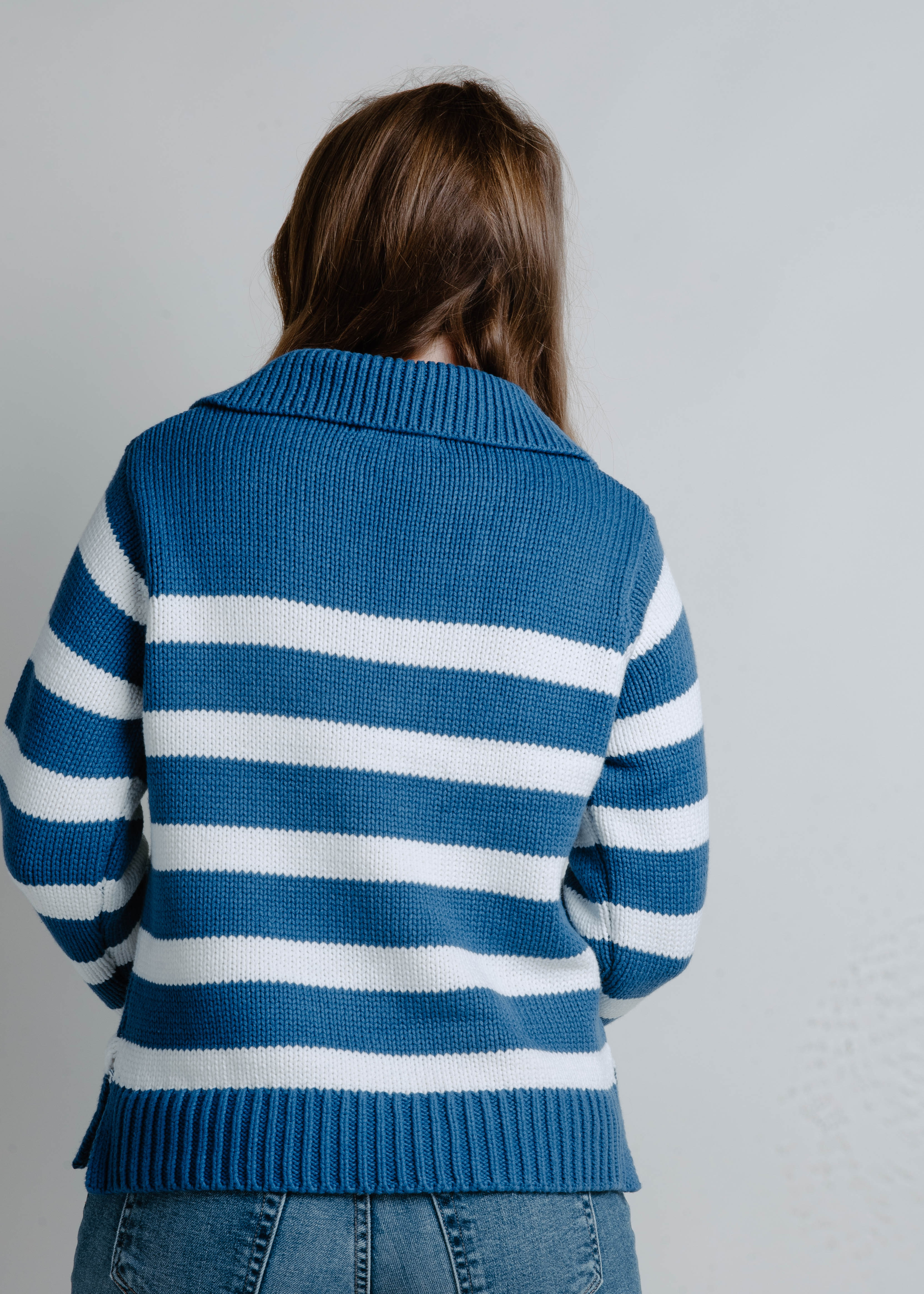The South Marina Striped Sweater - Blue