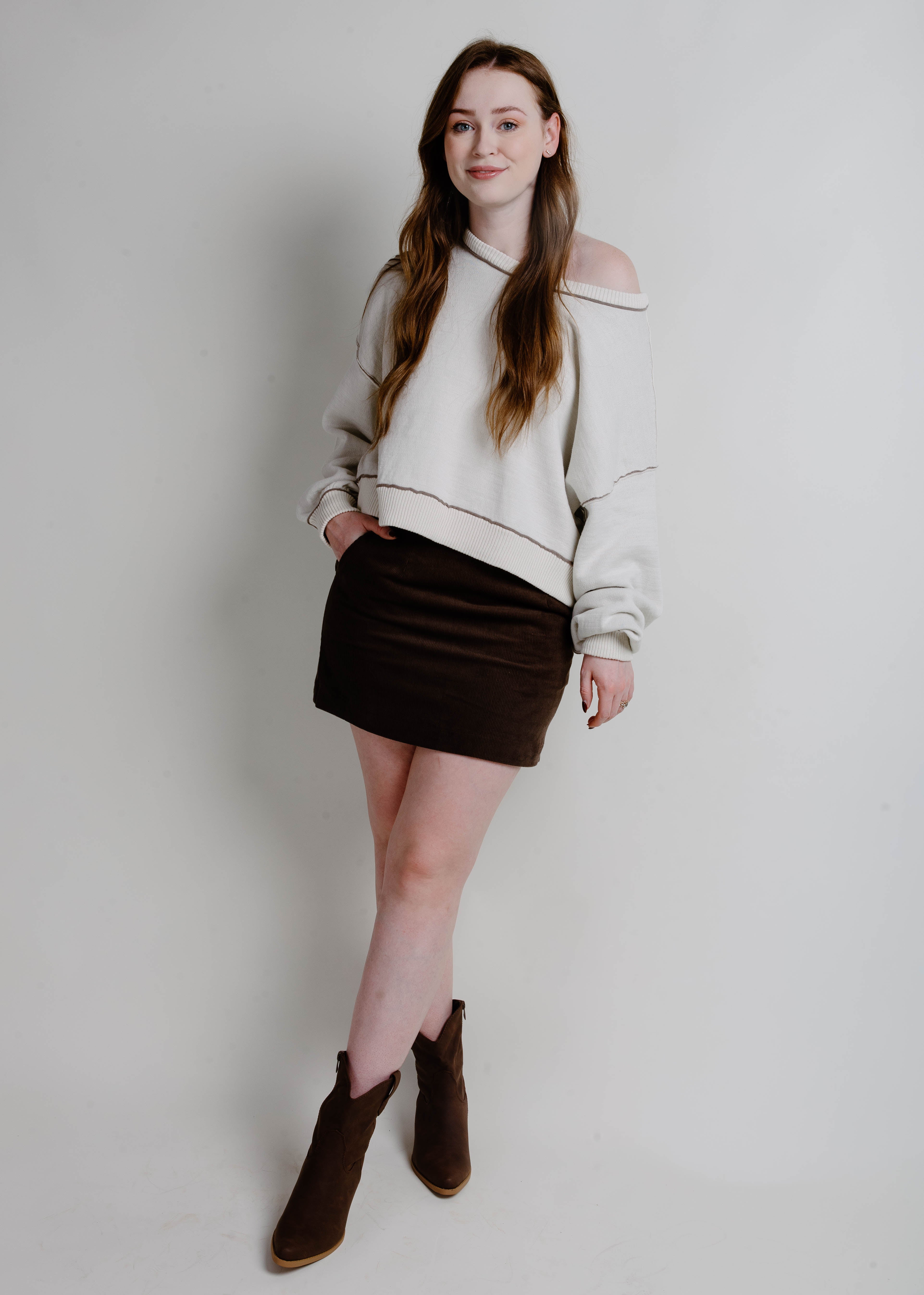 Trina Mini Skirt - Brown