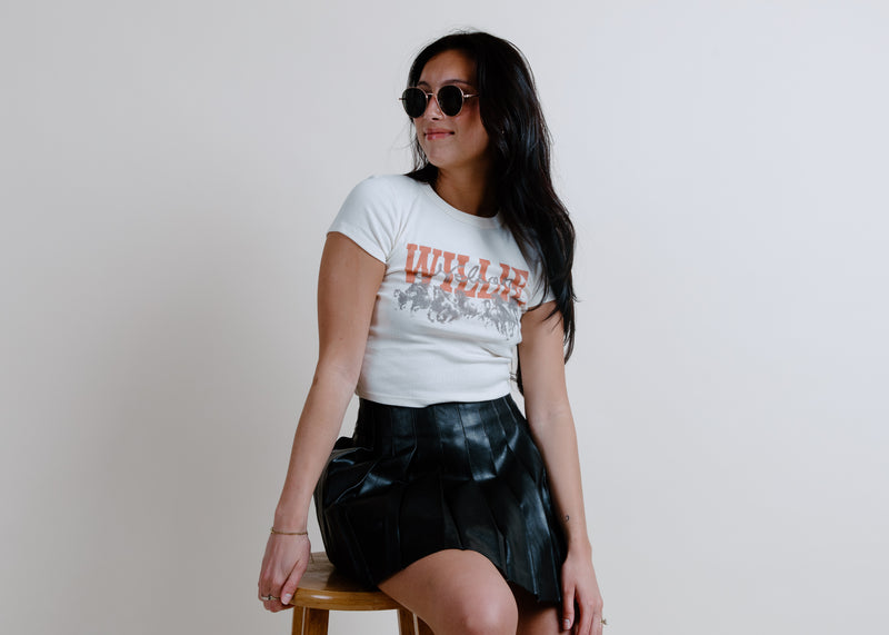 Willie Nelson Horse Cropped Tee