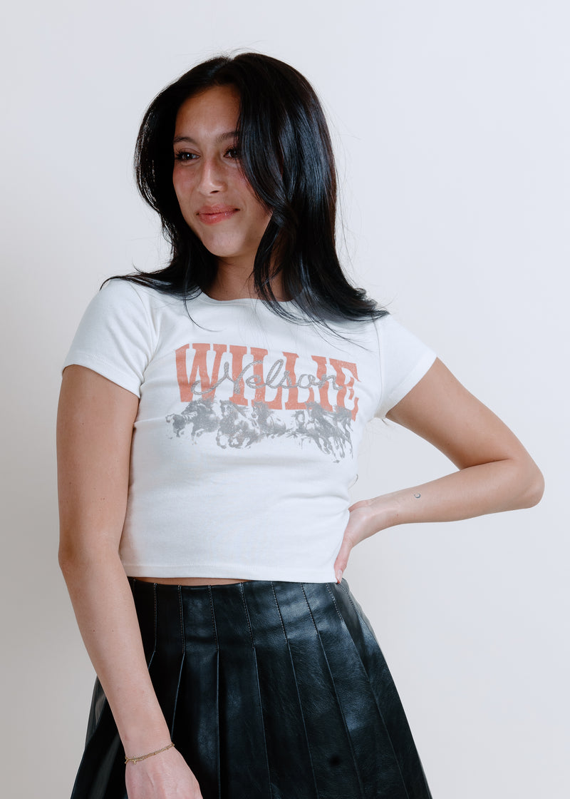 Willie Nelson Horse Cropped Tee