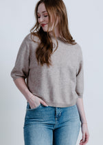 Wrenley Short Sleeve Sweater Top - Mocha