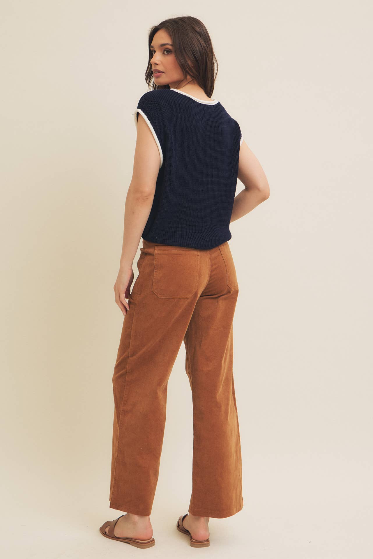 Rory Wide Leg Corduroy Pants - Mocha