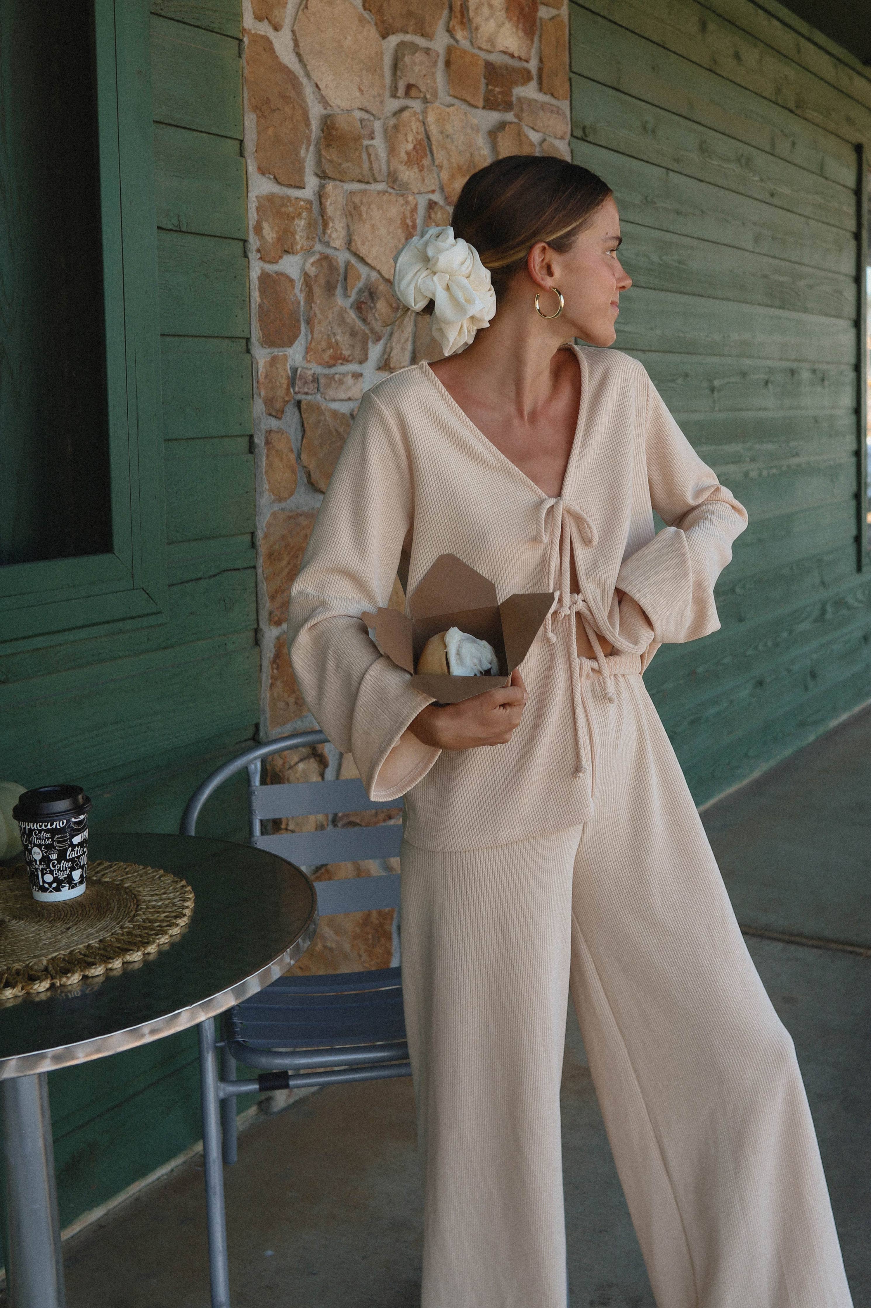 Charlie Knit Tie Set - Taupe