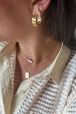 Natural Elements Gold Hammered Pendant Necklace