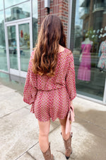 Day Glow Button-Up Red Romper