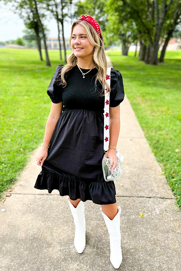 Game Day White and Red Star Purse Strap
