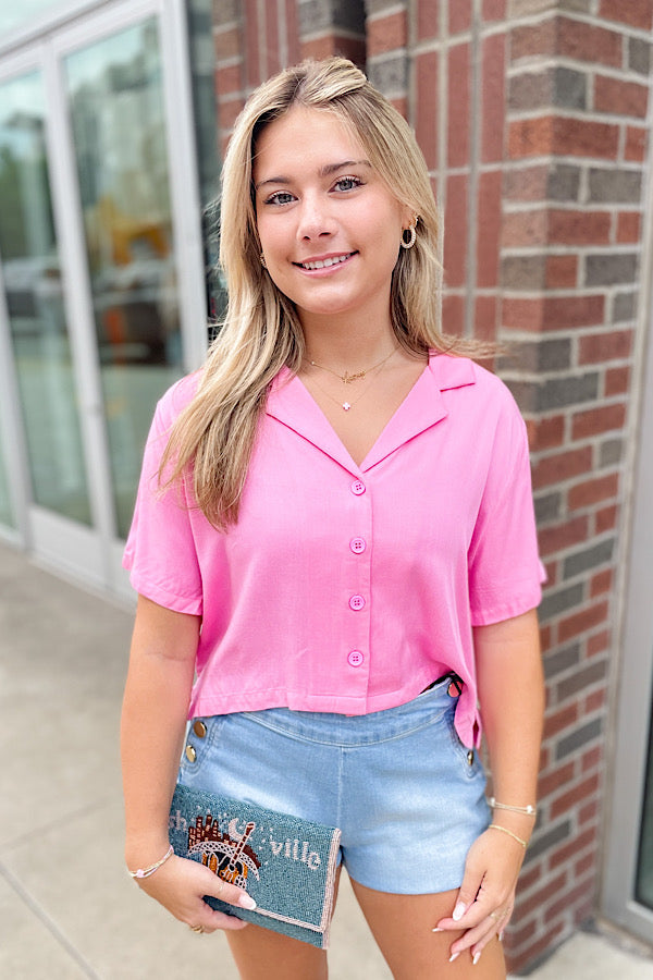 Kenzie Oversized Pink Shirt