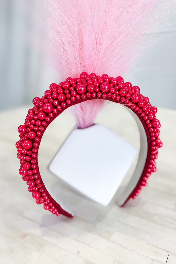 Posh Red Pearl Headband