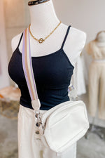 On the Go White Leather Bag