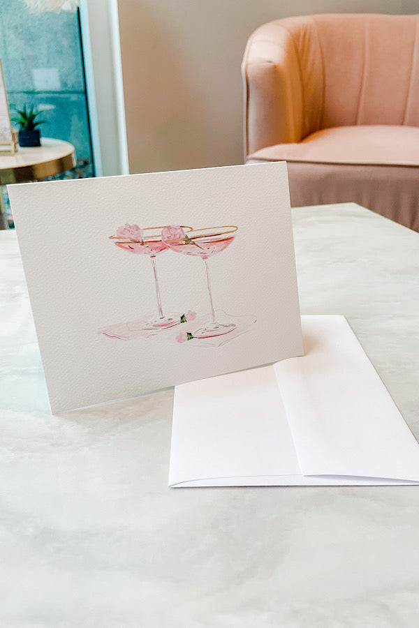 Pink Martini Greeting Card with Envelope