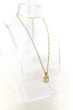 Natural Elements White Rectangle Stone Necklace