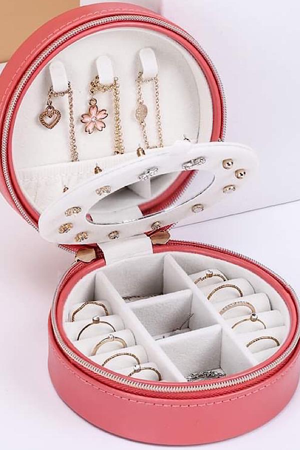 Olivia Hot Pink Jewelry Box