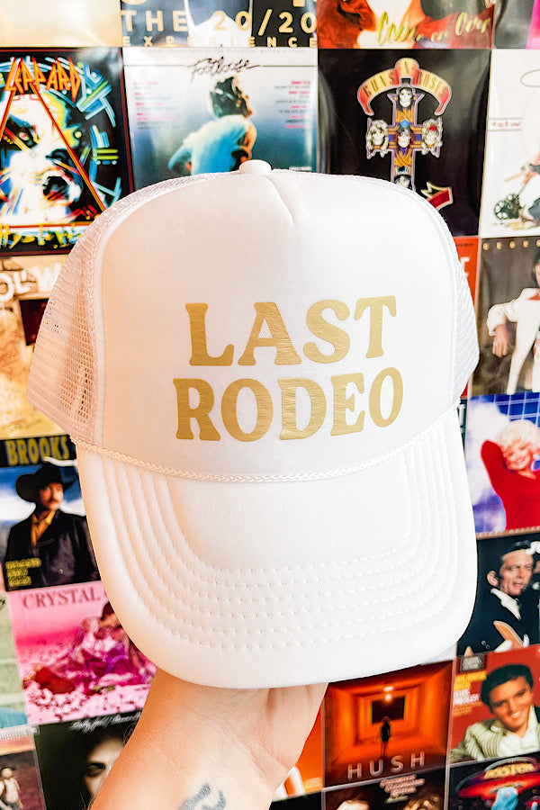 "Last Rodeo"  White Trucker Hat