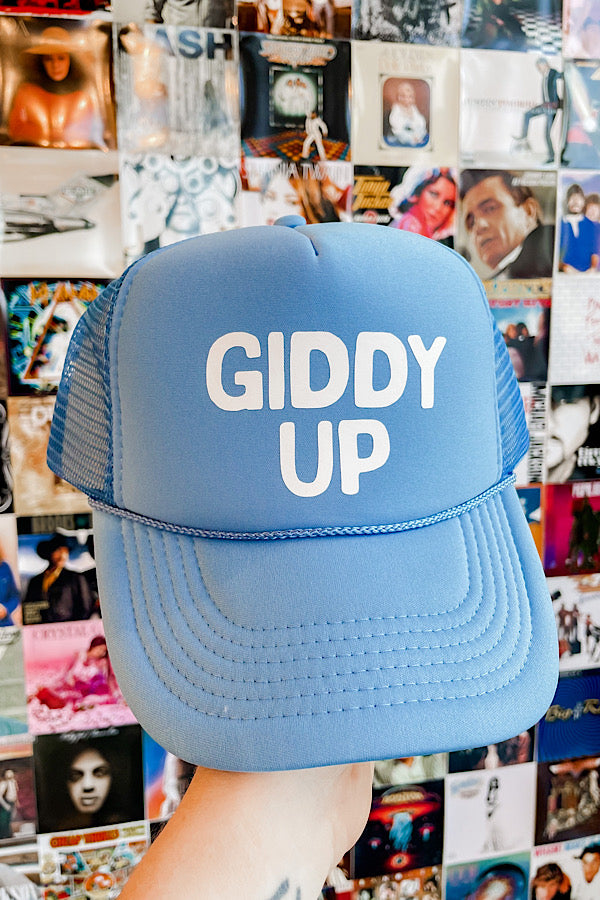 "Giddy Up"  Blue Trucker Hat