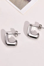 Natural Elements Square Silver Earrings