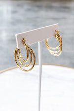 Triple Threat Gold Hoop Earrings